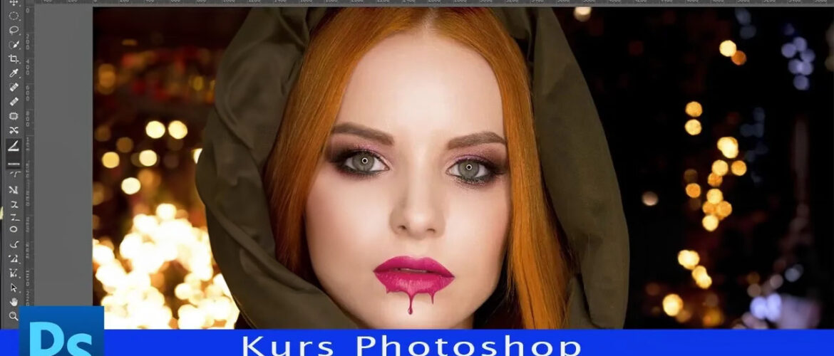 Kurs Photoshop - Efekt skraplania, spływające usta